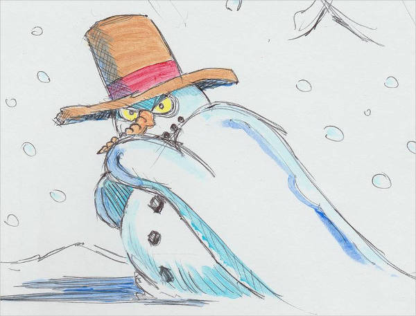 600x457 snowflake drawings - Snowflake Cartoon Drawing