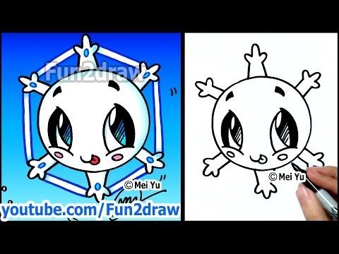 480x360 Christmas + Winter Cartoons - Snowflake Cartoon Drawing