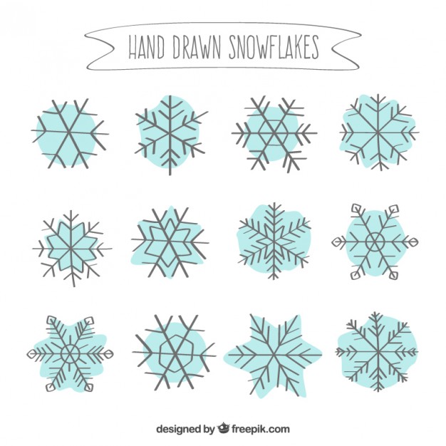 626x626 Hand Drawn Snowflakes Collection Vector Free Download - Snowflake Drawing