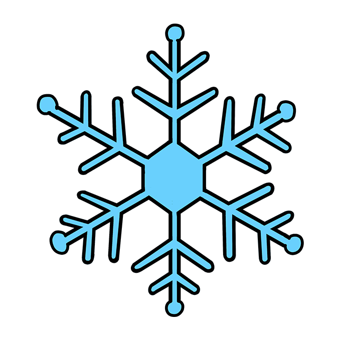 680x678 how to draw a snowflake - Snowflake Drawing