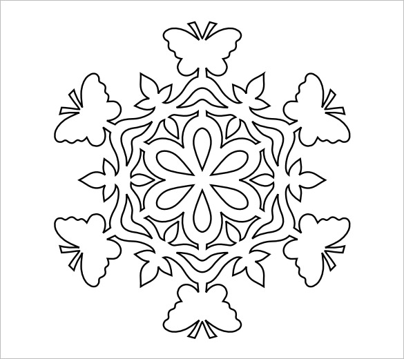 585x520 Snowflake Templates Free Word, Pdf, Png Format - Snowflake Drawing Template