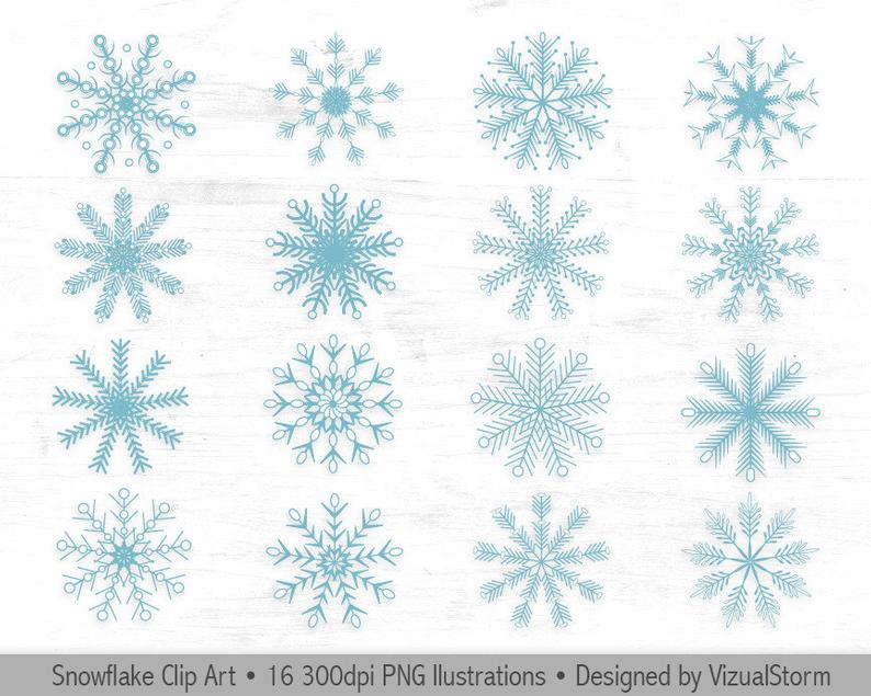 794x635 hand drawn blue and white snowflakes clipart handmade winter etsy - Snowflake Line Drawing