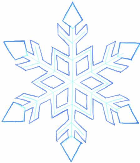 450x521 Simple Snowflake Line Drawing Gtgt - Snowflake Line Drawing