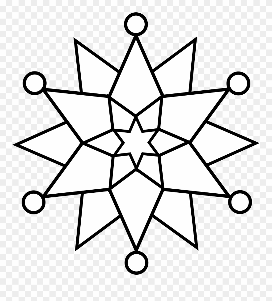 880x973 Snowflake Line Art Free Clip Art - Snowflake Line Drawing