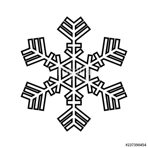 500x500 snowflake line icon beautiful six branch snowflake of artistic - Snowflake Line Drawing