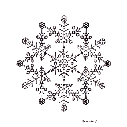 500x500 Thing A Day - Snowflake Line Drawing