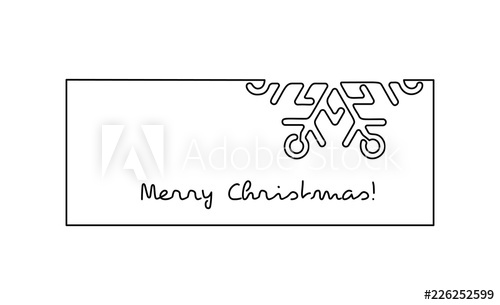 500x305 Continuous One Line Drawing Winter Christmas Holiday Snowflake - Snowflake Line Drawing