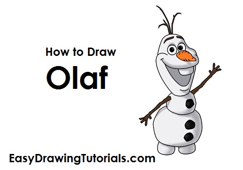 500x350 How To Draw Olaf - Snowman Cartoon Drawing