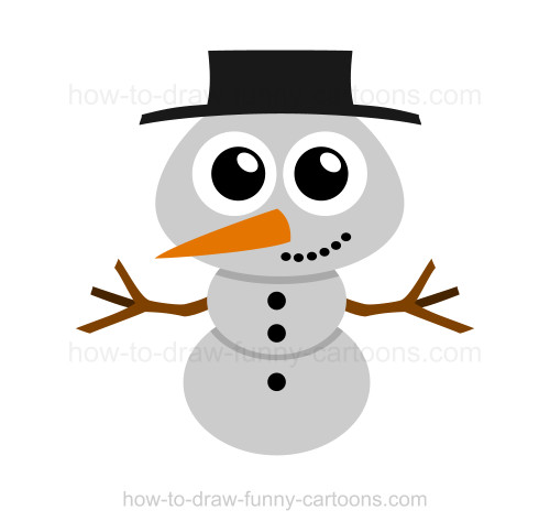 500x483 how to draw a snowman - Snowman Cartoon Drawing