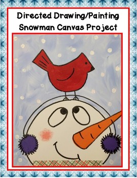270x350 directed drawingpainting snowman canvas project - Snowman Directed Drawing