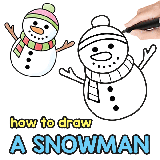 680x680 How To Draw A Snowman - Snowman Drawing
