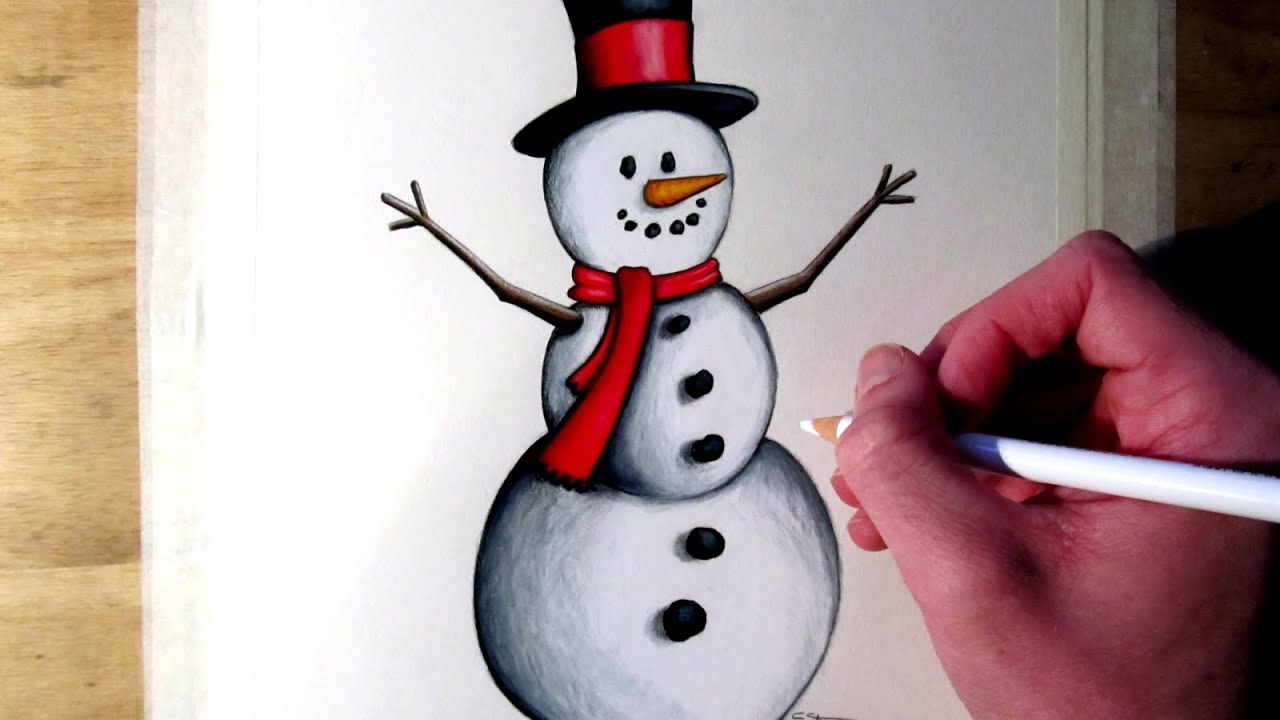 1280x720 How To Draw A Snowman - Snowman Drawing
