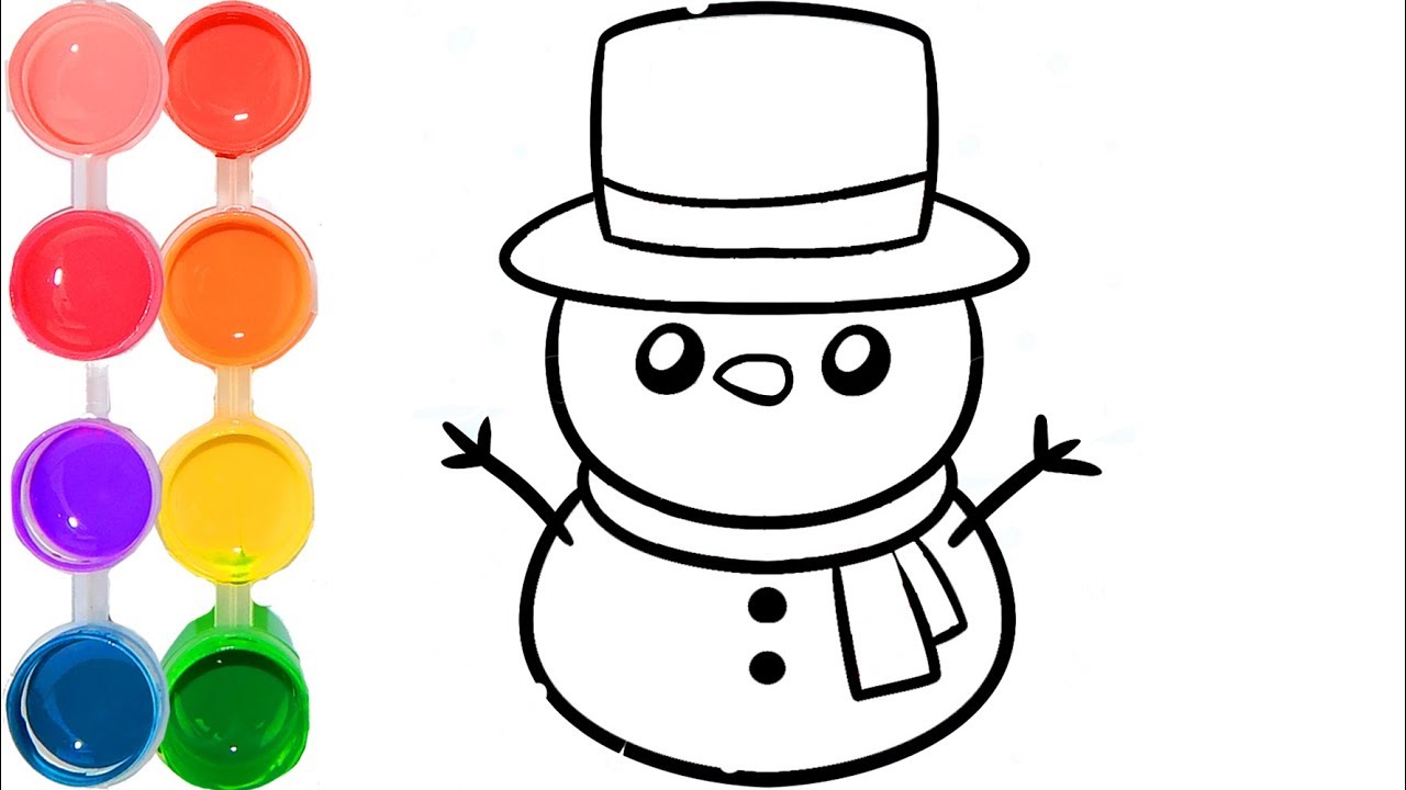 1280x720 how to draw a snowman how to color art for kids cartooning - Snowman Drawing