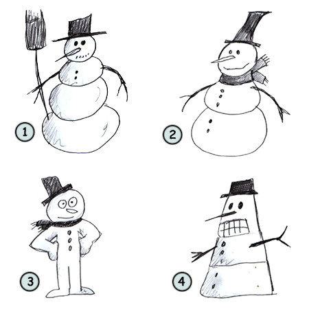 450x450 Drawing A Cartoon Snowman - Snowman Drawing
