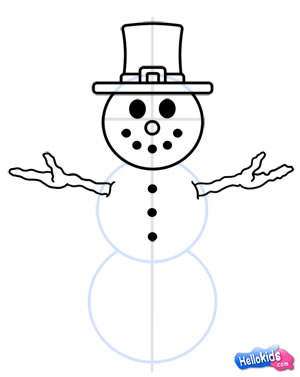300x377 How To Draw How To Draw A Snowman - Snowman Drawing For Kids