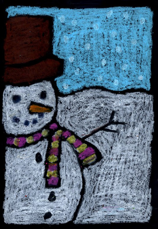 532x770 Snowman Drawing With Pastels Art Projects For Kids - Snowman Drawing For Kids
