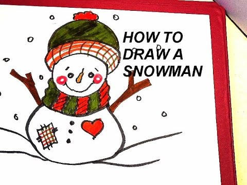 480x360 Drawing How To Draw A Snowman, Easy Kids Drawing Lessons, Art - Snowman Drawing For Kids