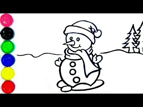 480x360 download thumbnail for snowman coloring and drawing for kids - Snowman Drawing For Kids