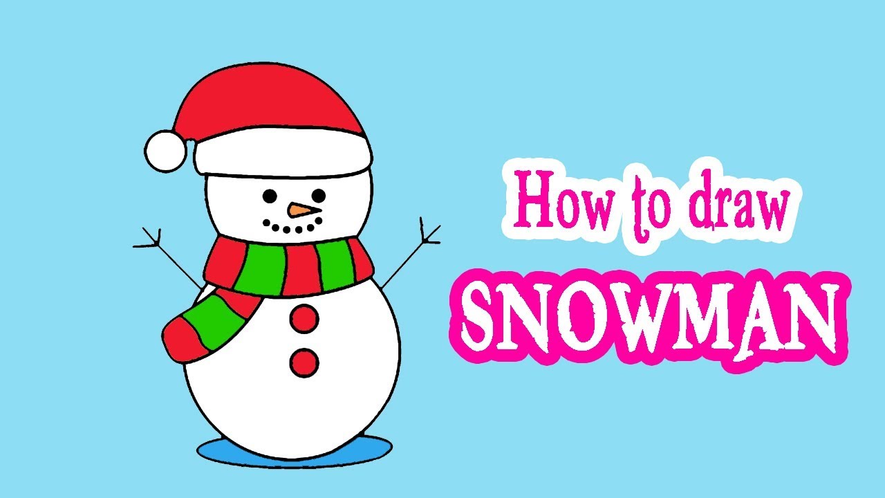 1280x720 Easy Christmas Drawings - Snowman Drawing Images