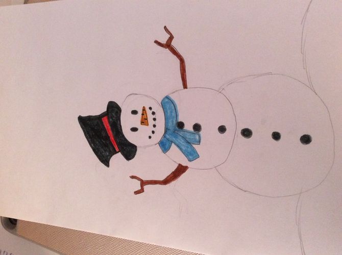 Snowman Drawing Images at PaintingValley.com | Explore collection of ...