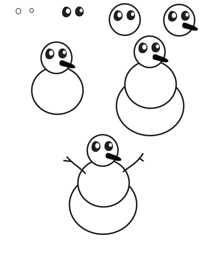 700x900 Drawing Snowman - Snowman Line Drawing