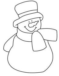 194x250 Snowman Patterns - Snowman Line Drawing