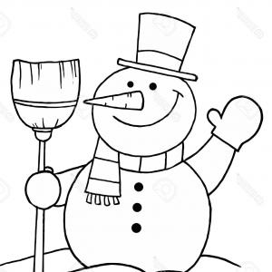 300x300 snowman xmas christmas ty coloring book colouring black white line - Snowman Line Drawing