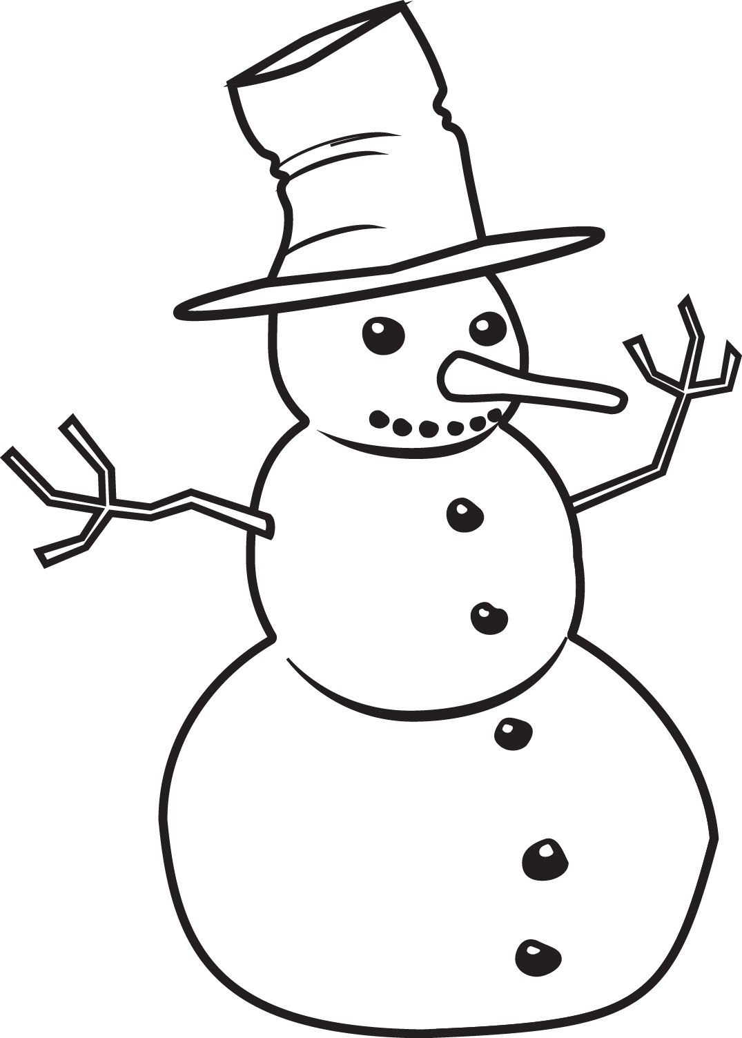 1075x1504 Stay Busy This Winter With Cute Snowman Crafts For Kids - Snowman Line Drawing