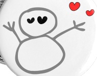 190x148 Storyt Unique Cute Snowman Hearts Vector Graphic Art Large - Snowman Line Drawing