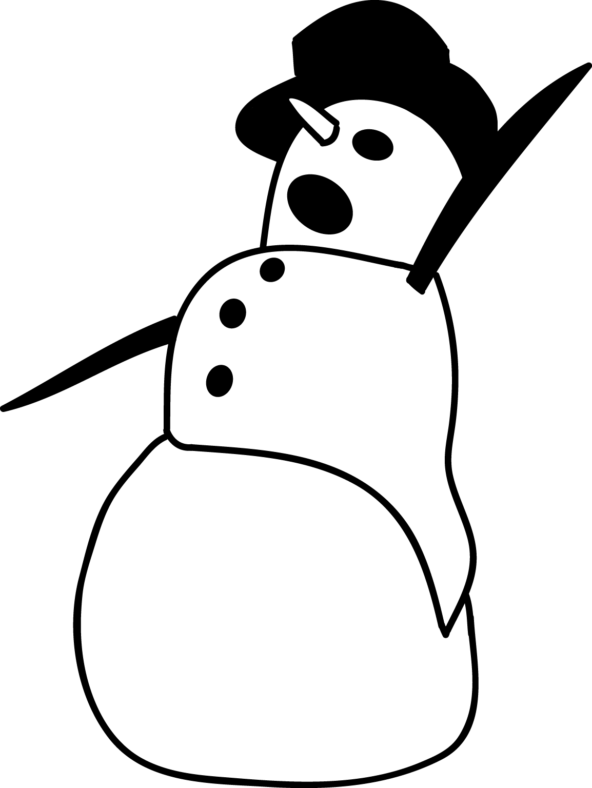 1154x1536 Vector Snowman Drawing Transparent Png Clipart Free Download - Snowman Pictures Drawing