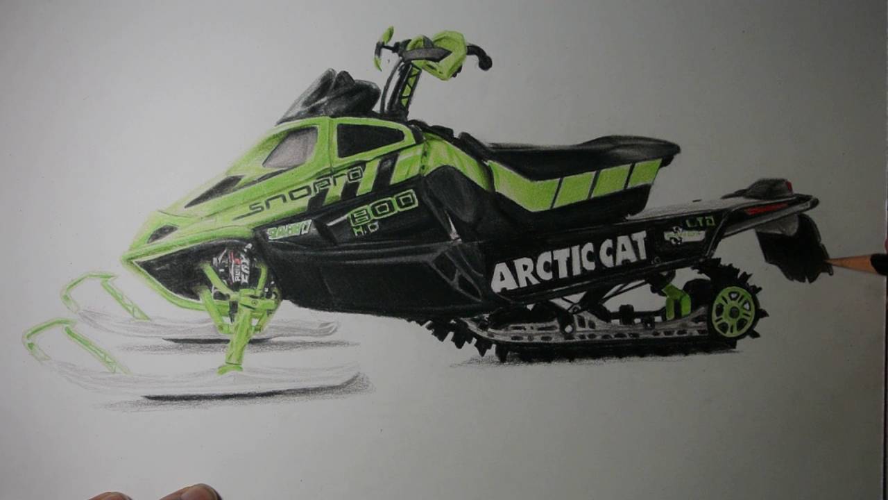 1280x720 realistic snowmobile drawing - Snowmobile Drawing