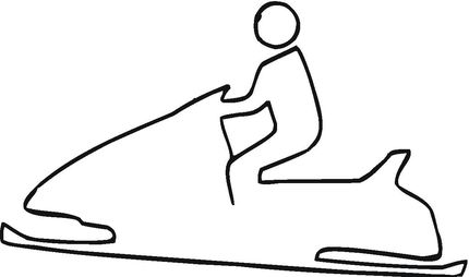 430x254 snowmobile outline coloring page could be used as a template - Snowmobile Drawing