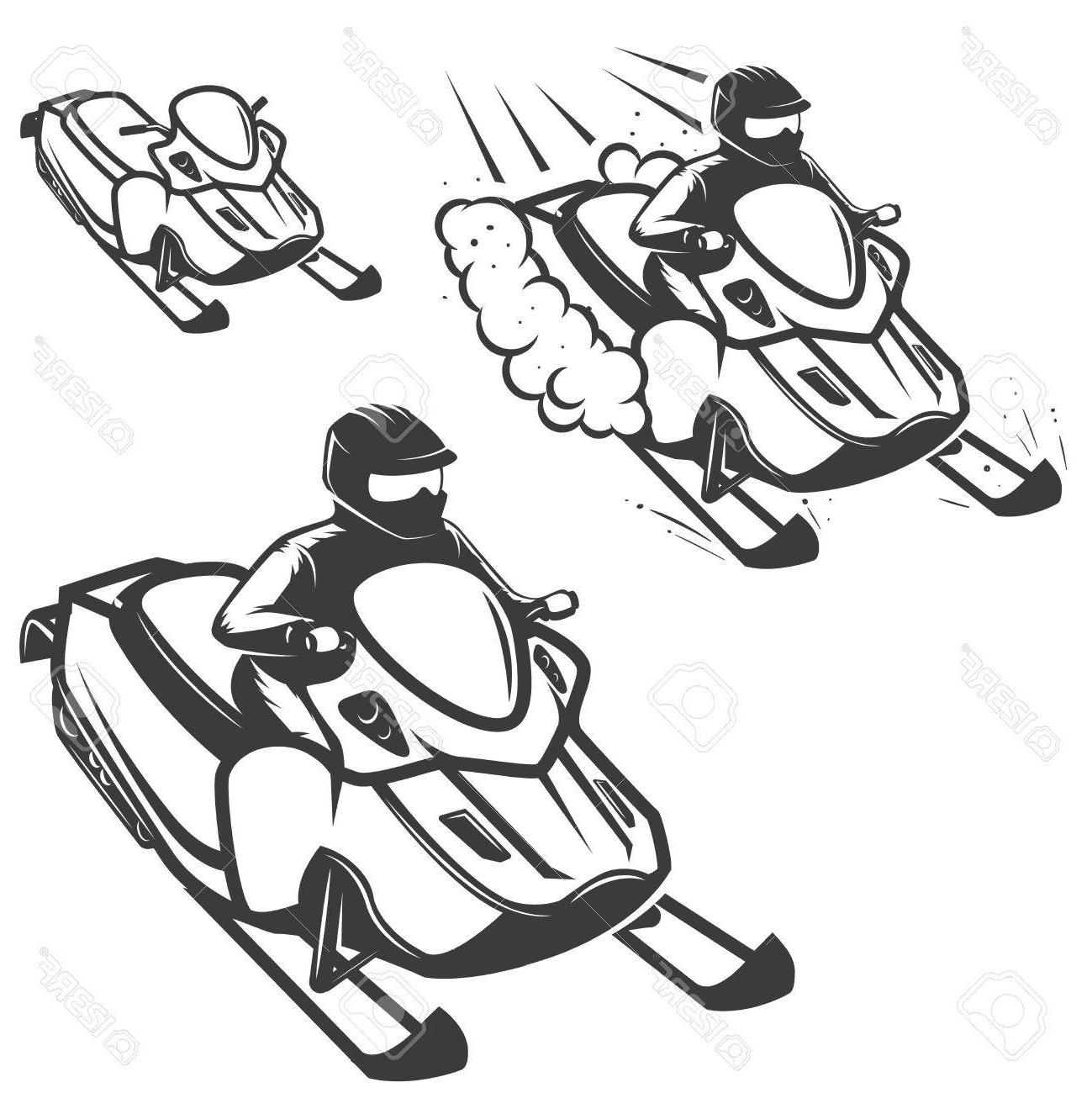 1299x1300 unique snowmobile drawing - Snowmobile Drawing