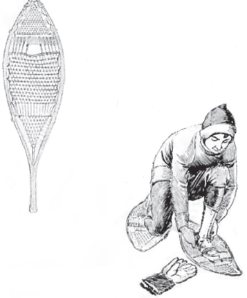 357x430 Snowshoes How To Make And Use Them - Snowshoe Drawing
