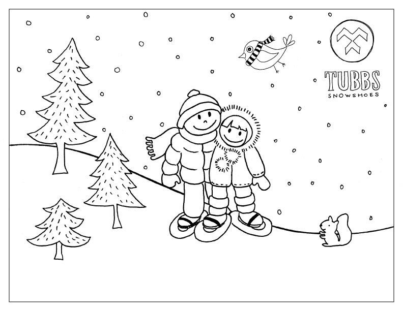 792x612 Entertain The Kids With Our Tubbs' Coloring Page! We Want To See - Snowshoe Drawing