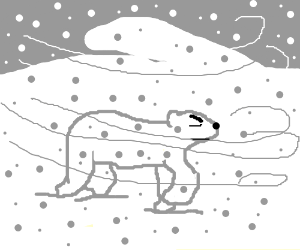 300x250 polar bear in a snowstorm drawing - Snowstorm Drawing