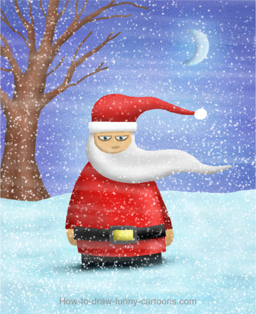 505x620 santa drawing - Snowstorm Drawing