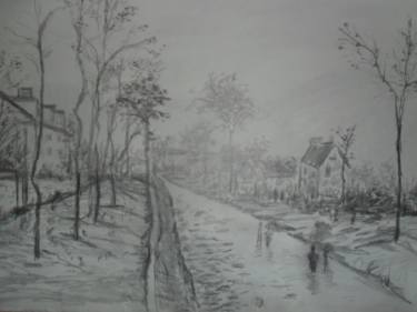 375x281 snowy landscape drawing - Snowy Landscape Drawing