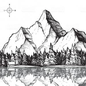 Snowy Mountain Drawing at PaintingValley.com | Explore collection of ...