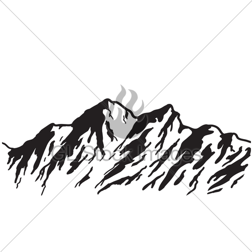 500x500 mountain clipart snowy mountain - Snowy Mountain Drawing