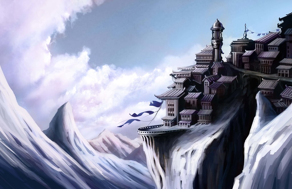 1024x663 must draw harder snowy mountain town - Snowy Mountain Drawing