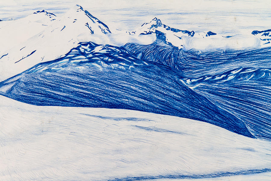 900x600 snowy mountains drawing - Snowy Mountain Drawing