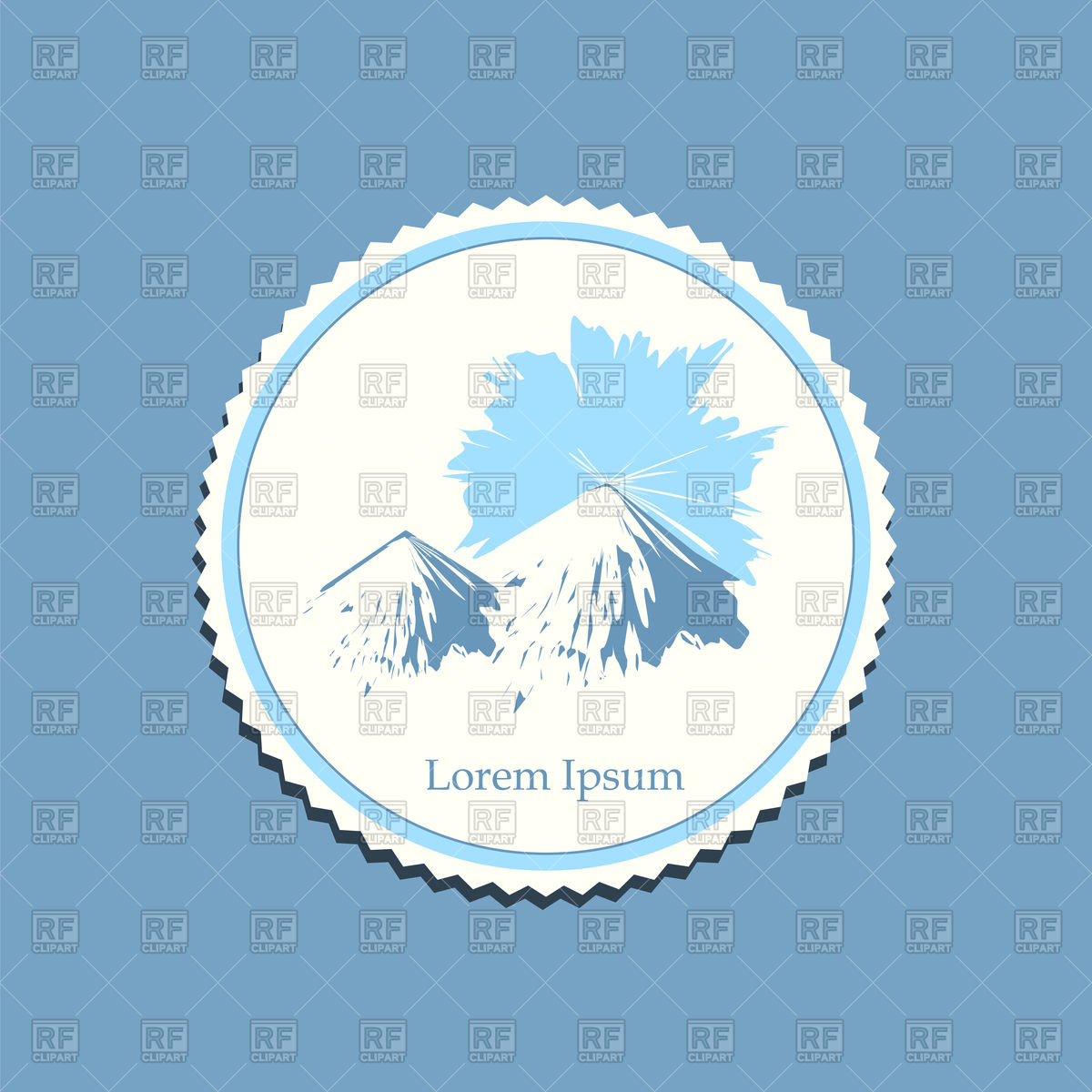 1200x1200 snowy mountain sunrise drawing label vector image of icons - Snowy Mountain Drawing