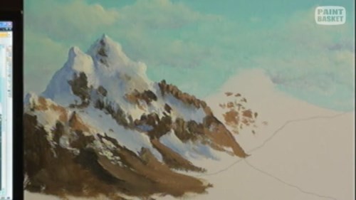 500x281 how to paint a snowy mountain retreat in oil online art lessons - Snowy Mountain Drawing