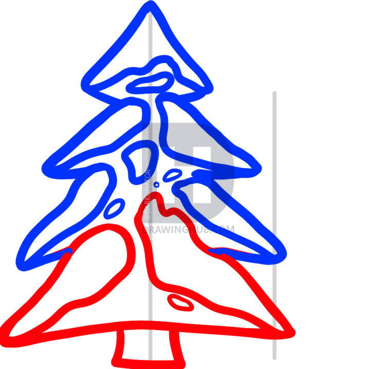 744x720 how to draw winter trees, winter trees, step - Snowy Tree Drawing