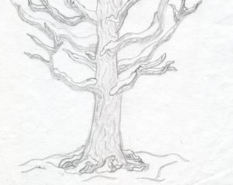 340x270 snowy tree etsy - Snowy Tree Drawing