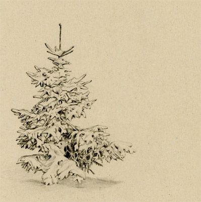 399x402 Snowy Tree Drawing - Snowy Tree Drawing