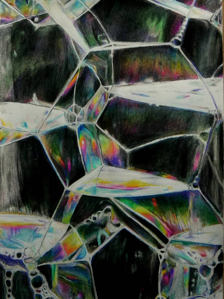 774x1033 Colored Pencil Realistic - Soap Bubble Drawing