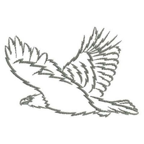 500x500 soaring eagle outline embroidery designs, machine embroidery - Soaring Eagle Drawing