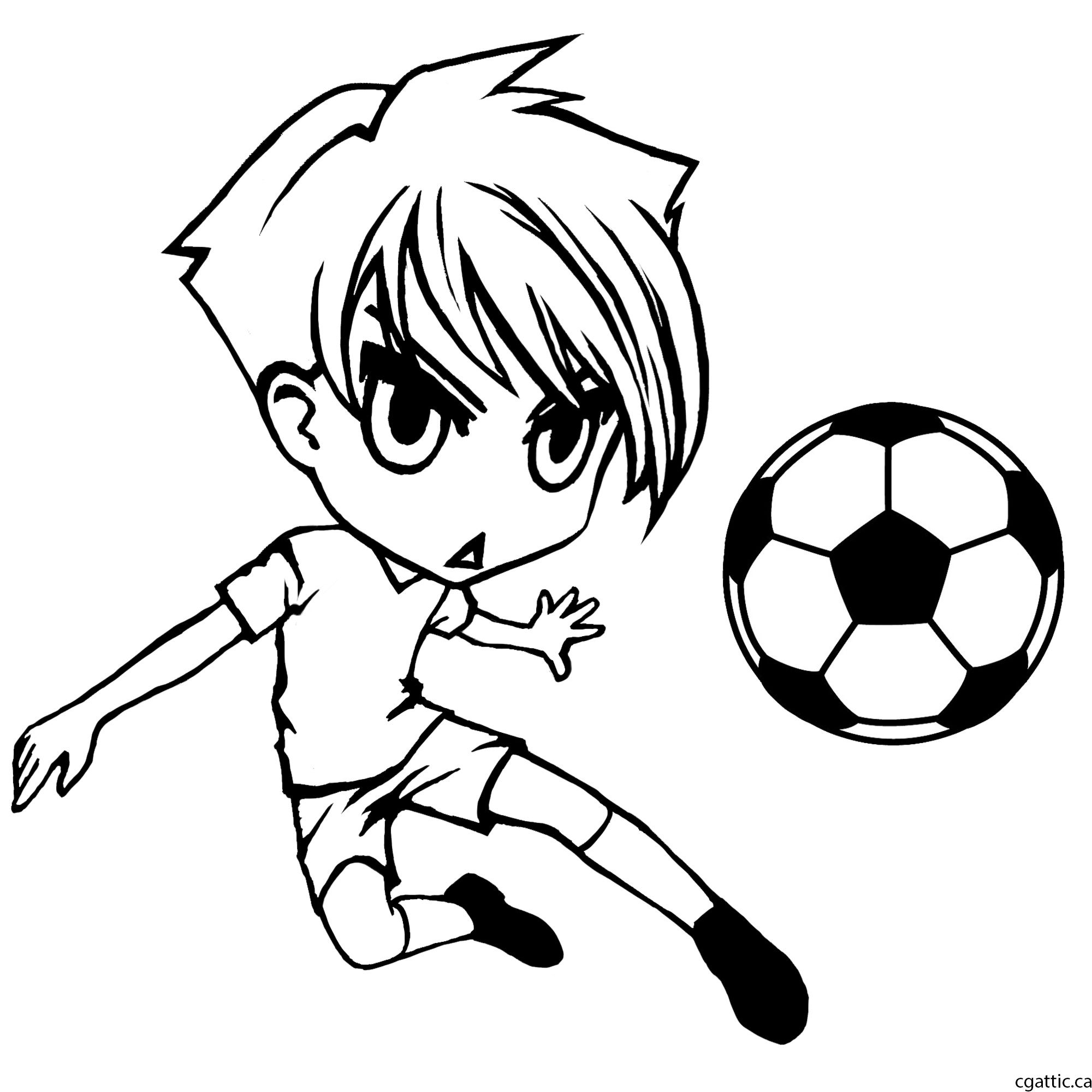 2000x2000 Cartoon Soccer Player Drawing In Steps With Photoshop - Soccer Ball Cartoon Drawing